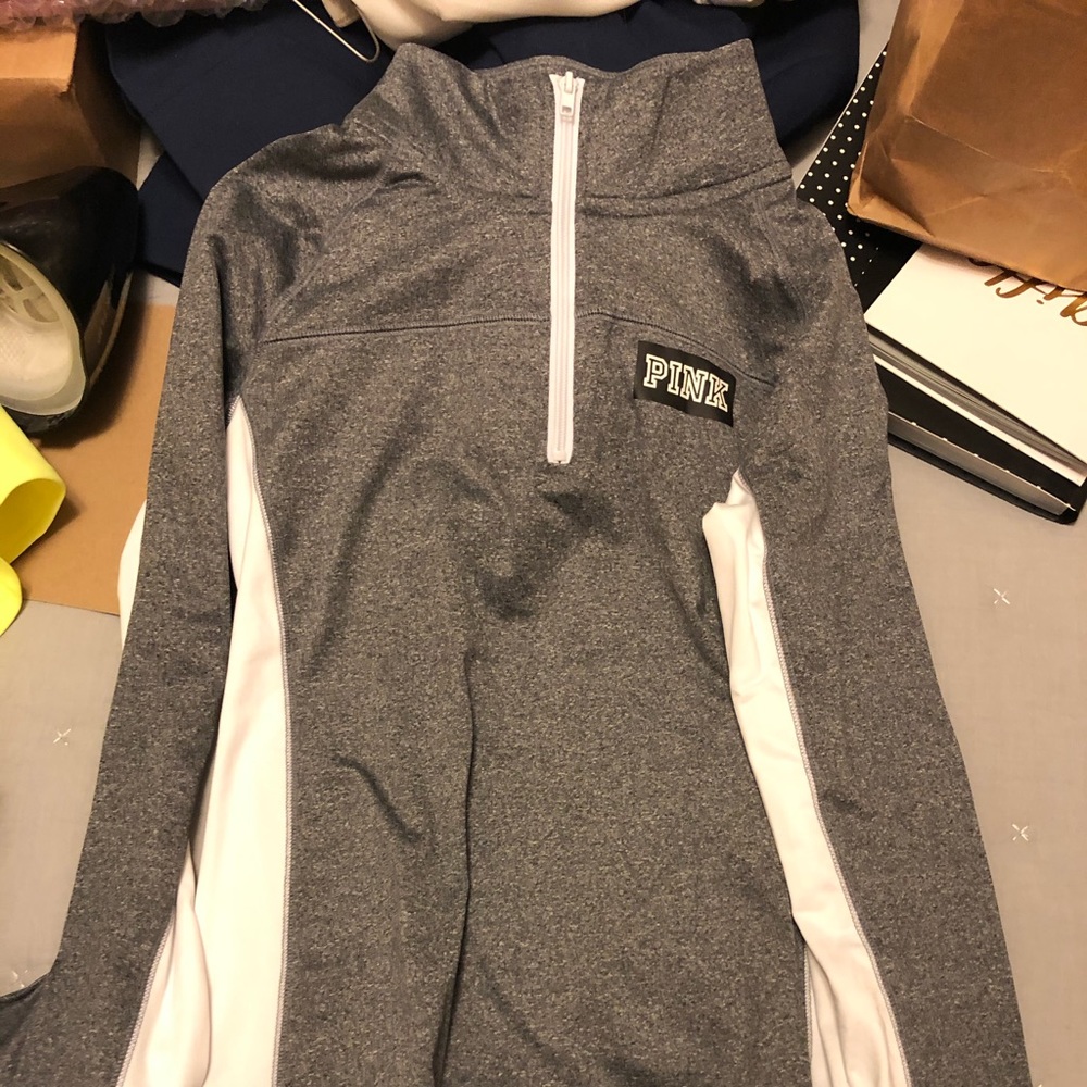 Grey pink 1/4 zip